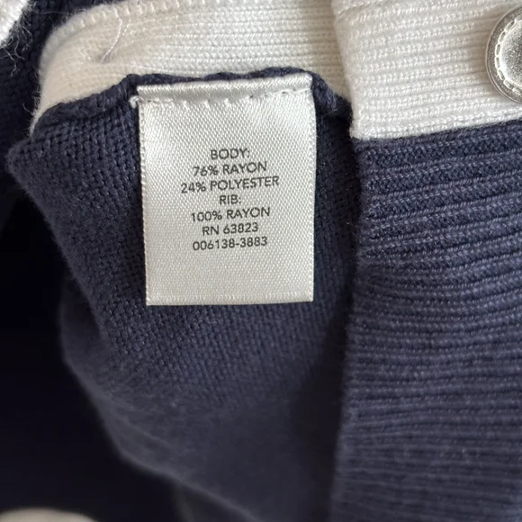 Christopher & Banks Navy and White Knit Top - Picture 5 of 6
